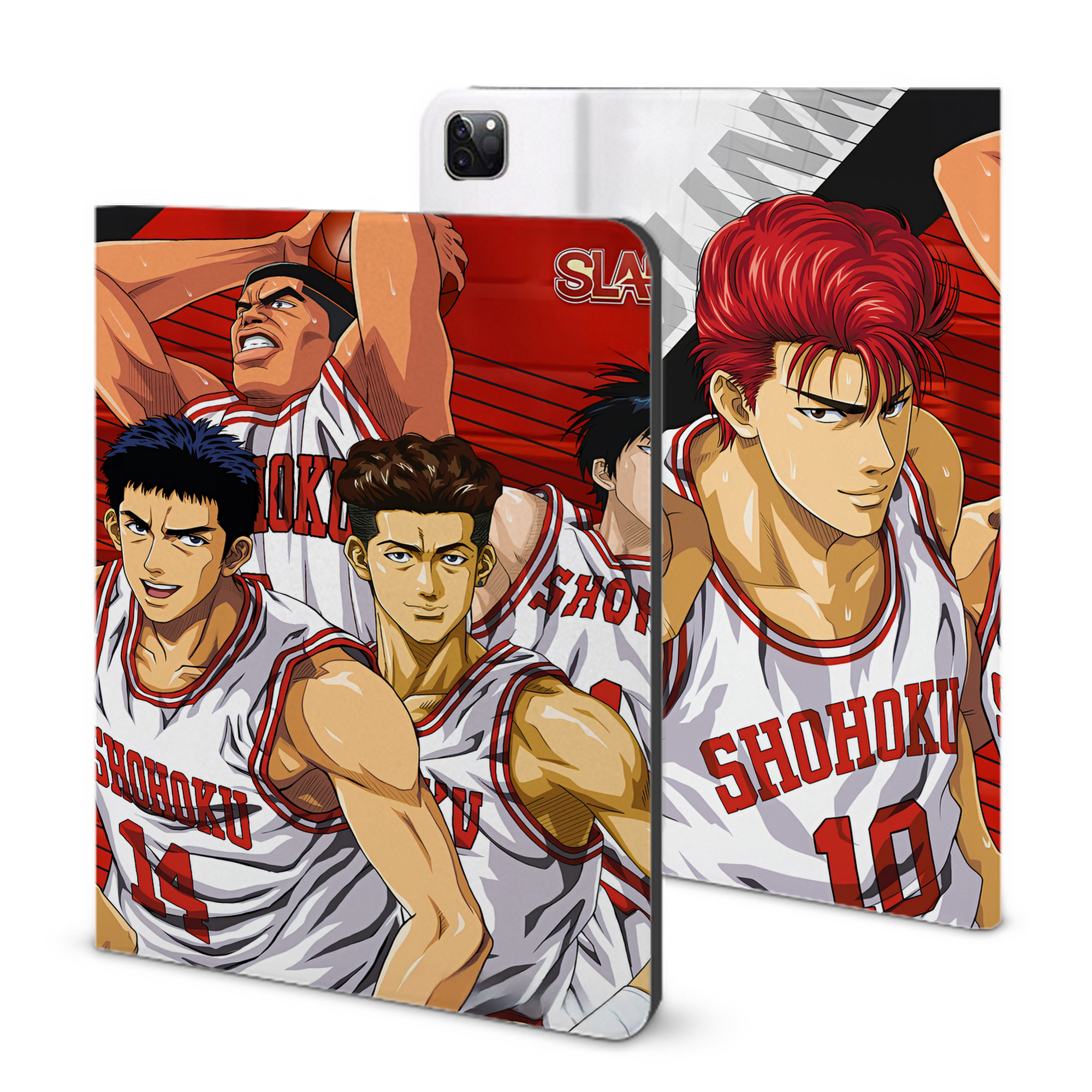 （画像用） SLAM DUNK／スラムダンク IPad ケース ブック型 PUレザー TPU 耐衝撃 軽量 薄型 ペン収納なし 全面保護 IPad 各モデル対応